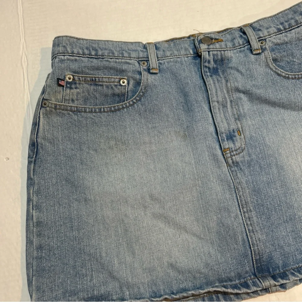 Polo Jeans‎ Company RL Ralph Lauren Light Blue Denim Mini Skirt Size 14